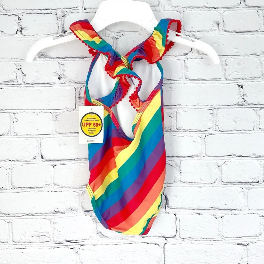 New Tucker + Tate Rainbow Swimsuit Ruffle One Piece Size 2